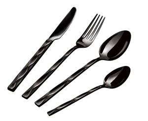 High Quality Metal Black <b>Spoon</b> Knife Fork Cutlery Set In Wholesale Price With Customization - Product Image 5