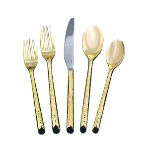 Restaurants Classic Cutlery With OEM Design Logo Printed European <b>Dinner</b> Utensils Cutlery <b>Set</b> With <b>Black</b> Rustic Twisted Handle - Product Image 3
