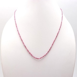 สร้อยคอลูกปัดเพชรสีชมพูธรรมชาติสีเงินสเตอร์ลิง925 2-3มม. สำหรับทำเครื่องประดับด้วยก้อน - Product Image 3