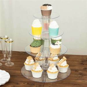 Multi-Layer Step Model Transparent Acrylic Round Cup Cake <b>Stand</b> for Wedding Birthday Cakes Festive Party Decor Cake Display - Product Image 1