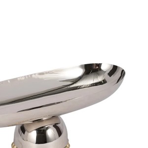 Plato de servicio peatonal decorativo de aluminio en niquelado al por mayor para boda, hogar, restaurante y Hotel - Product Image 6