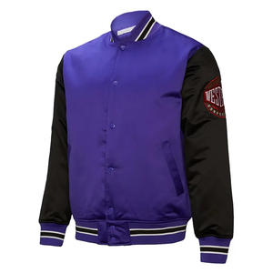 Blouson de baseball Letterman original en satin pour hommes avec logo personnalisé support de broderie OEM pour la saison d'hiver - Product Image 5