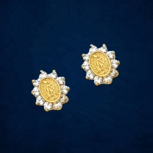 Joyería de Moda, Aretes de Aleación Chapados en Oro con la Imagen de la Virgen María, Antideslustre, para Boda, Compromiso, Regalo para Mujer, Clásico y Moderno - Product Image 2