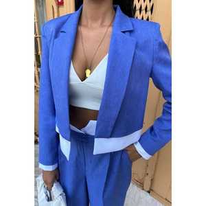 Audrey Women's Crop <b>Jacket</b> <b>Suit</b> 10106 Series Elegant and Stylish Set - Product Image 4