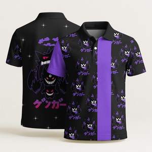 Polo, Polo à motif artistique mignon, Chemise Aloha vintage, Chemise de plage estivale amusante, Polo Kawaii, Chemise mignonne, Cadeau - Product Image 3