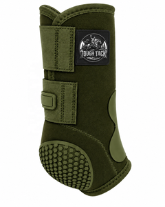 Tough Tack Horse Splint Boots Olive Green Nylon Leg Protection with <b>Hex</b> Grip Sole for Riding - Product Image 2