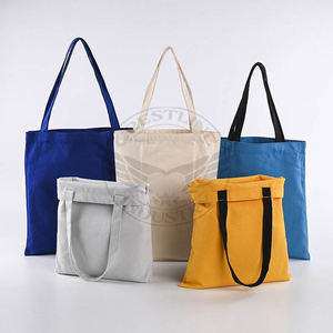 Sac fourre-tout personnalisé, long, uni, écologique, réutilisable, grande capacité, pour courses ou cadeaux, avec logo imprimé, poignée en corde de nylon colorée, à porter à l'épaule - Product Image 1