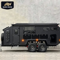Caravane tout-terrain de 19 pieds pour famille, avec salle de bain, cuisine et suspension 4x4 pour les voyages en terre inconnue