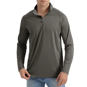 T-shirts à fermeture éclair 1/4 pour hommes, protection UV UPF 50 +, chemise pour la pêche et les sports de plein air, évacuation de l'humidité, séchage rapide - Product Image 3