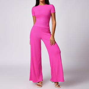 Conjunto Deportivo de Yoga para Mujer al por Mayor, 2 Piezas, Cintura Elástica Sólida, Diseño Frontal, Secado Rápido, Ecológico, Transpirable, Logotipo Personalizado - Product Image 4