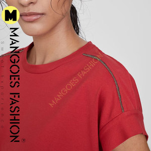 Jersey ligero de algodón, venta al por mayor, camiseta personalizada de secado rápido de alta calidad barata con adornos brillantes, camisa de mujer - Product Image 3