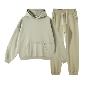 Ensemble de survêtement en molleton uni pour homme, 400 GSM, en gros, molleton français, pantalon de survêtement et sweat-shirts unisexes, ensembles de survêtement personnalisés en coton % - Product Image 4