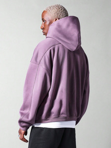 เสื้อมีฮู้ดสำหรับผู้ชายโอเวอร์ไซส์ผ้าคอตตอนแห้งเร็วและระบายอากาศได้ดีผ้าคอตต้อนมีซิปรูดรูดซิปโลโก้ได้ตามต้องการ - Product Image 2