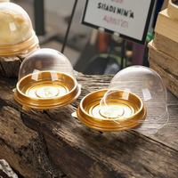 Mini boîte ovale transparente en plastique pour donuts avec couvercle, en matériaux recyclés, impression par transfert thermique pour muffins et événements de mariage