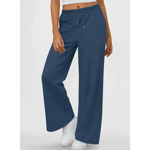 Pantalon de survêtement ample en tissu extensible pour femmes, taille à cordon de serrage, poche latérale, vêtements de fitness, tenue décontractée, grande taille, respirant - Product Image 4