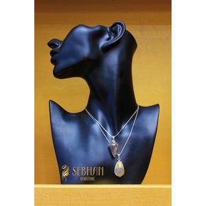 Collier en argent opale avec pendentif fin - Product Image 1