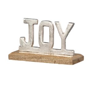 Mesa decorativa moderna Enjoy Words con Base de madera antigua plateada, Material de aluminio de nuevo diseño para la decoración de la sala de estar del hogar - Product Image 5