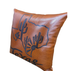 Housse de coussin en cuir véritable véritable peinte à la main et gravée avec motif imprimé pour cheveux pour hôtel ou maison - Product Image 2