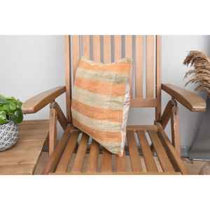 Rustic 16x16 Inch Beige Ikat Patchwork Wool <b>Pillow</b> Quilted and Knitted with Vintage Square Shape Woven Technique for <b>Sofa</b> Use - Product Image 3