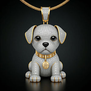 Star Dust Gold-Plated <b>Dog</b> Pendant Lab Grown DiamondReligious Hinduism Affection HipHop Wedding Fashion Pendants <b>Charms</b> - Product Image 1