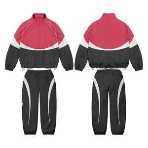 Survêtements en nylon personnalisés, veste coupe-vent à fermeture éclair et pantalon de jogging, ensemble 2 pièces, survêtement pour homme - Product Image 4