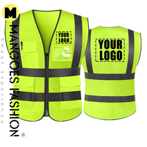 Fabricación personalizada al por mayor ANSI Clase 1 impermeable amarillo seguridad trabajo chaleco para hombres-Hi Vis ropa de trabajo personalizado Color Logo alto - Product Image 5