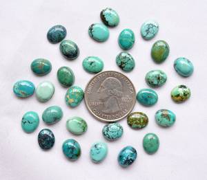 Tibétain Turquoise Forme Ovale Cabochons Turquoise Pierre Précieuse 7Carat Turquoise Pierre Précieuse Pour Bijoux 5 Pièces En Gros Lot 7*9mm Gemme - Product Image 1