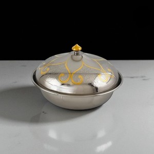 Luxury Durable Non-Stick Stainless Steel Hot Pot Gold Filigree Lid Insulated Food Warmer Casserole Premium Table Serving Bowl - Product Image 4
