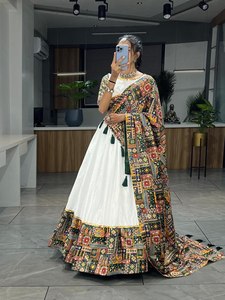 Latest Designer Pure Rayon Cotton Printed Patch Work Lehenga Choli by FabZone - Product Image 5
