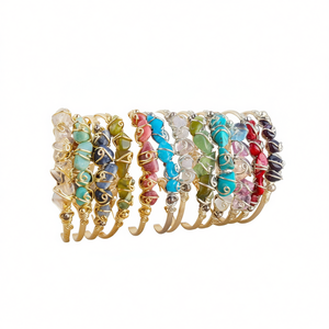 Boho Style Gold Plated Fashion <b>Beaded</b> <b>Bracelets</b> with Colorful Stones Trendy Resale Appeal - Product Image 3