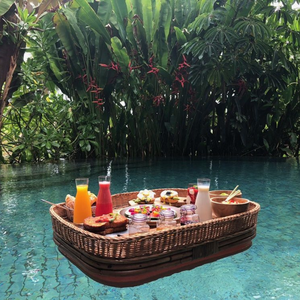 Plateaux flottants en rotin pour les pique-niques côtiers: servez de la nourriture et des boissons avec style, plateaux durables pour les aventures de plage et de voyage - Product Image 6