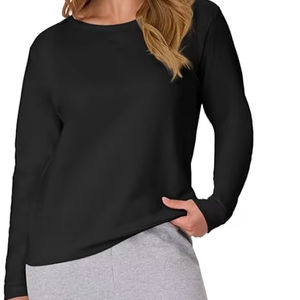 Suéter Corto Informal de Otoño Personalizado al por Mayor, Suéter de Cuello Redondo de Felpa de Algodón Suave para Mujer, Color Marrón Liso - Product Image 1