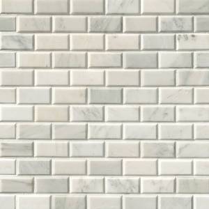 Mosaico de Mármol Blanco Griego 12x12 Pulgadas, Biselado, Tipo Subway, Pulido, 8mm de Grosor, Resistente al Agua, para Paredes Interiores de Sala de Estar - Product Image 3