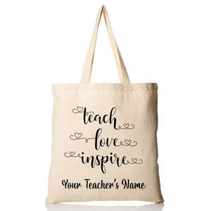Bolsa de Mano Personalizable Teach Love Inspire, Gran Capacidad, Resistente al Agua, de Cuero PU para Maestros, Color Sólido, Abierta para Uso en Verano - Product Image 3