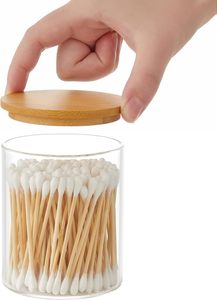 Tùy chỉnh kích thước thủy tinh tre lưu trữ lọ bền vững Countertop tổ chức bào chế thuốc lọ lò vi sóng an toàn thực phẩm container - Product Image 5