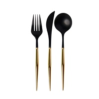 Ensemble de couverts écologiques en acier inoxydable plaqué or de style royal poignée en acrylique couverts de luxe pour les tables de fête de mariage et d'événement