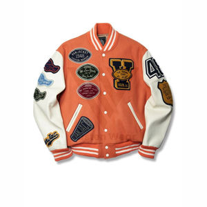 Veste universitaire coupe-vent à fermeture boutonnée surdimensionnée OEM Veste polaire viscose d'hiver à motif de décoration pour hommes - Product Image 4