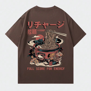เสื้อยืดแขนสั้นแนววินเทจสำหรับผู้ชายเสื้อยืดพิมพ์ลายก๋วยเตี๋ยวตัวอักษรสไตล์สตรีทสำหรับใส่ในชีวิตประจำวันอนิเมะ/มังงะของขวัญ2000s Emo - Product Image 1