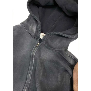 Vente en gros Couverture unie pour homme Veste coupe-vent en coton à fermeture éclair et sweat Vêtements à carreaux 100% en coton biologique pour hommes Sus - Product Image 5