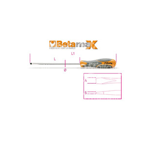 ศิลปะไขควงเจาะรูเบต้า1290สำหรับสกรูหัวแบนโครเมี่ยมปลายสีดำ - Product Image 1