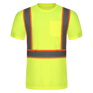 Camisas de manga larga de alta visibilidad para hombres y mujeres, camisas de seguridad reflectantes de construcción de clase 3, poliéster térmico duradero, compatible con ANSI - Product Image 3