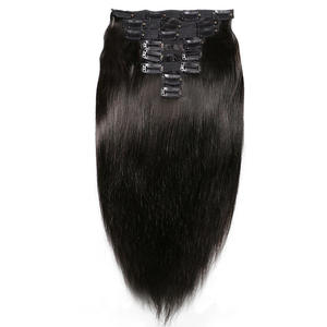 ขายส่งที่ไร้รอยต่อคลิปในการต่อผม100% ดิบเวอร์จินมนุษย์ผมกระดูกตรงคลิปในส่วนขยายของผม - Product Image 3