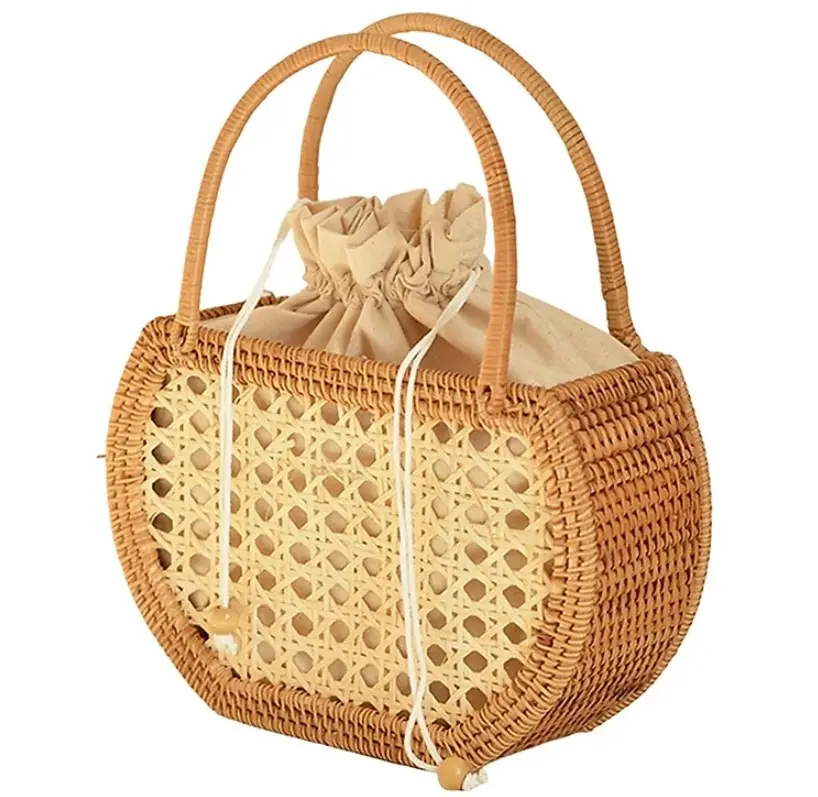 Best deal new collection summer shopper rattan bag women brown fashion woven rattan bag from Vietnam