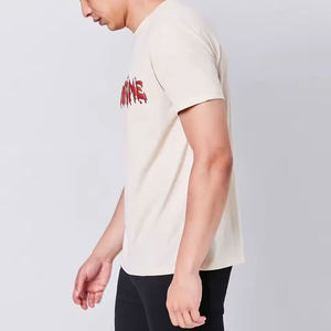 Latest Style Custom Design 100% Cotton High Quality Breathable Eco-Friendly Solid <b>Fleece</b> <b>Men</b> Puff Printing Regular Fit T-<b>Shirts</b> - Product Image 3