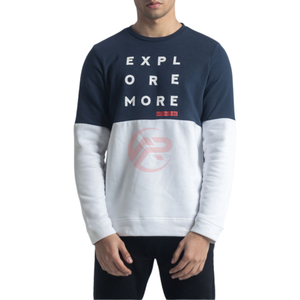 Sudadera de lana ecológica de talla grande para hombre de calidad superior, camisa de punto antiarrugas con patrón sólido, estampado personalizado - Product Image 1