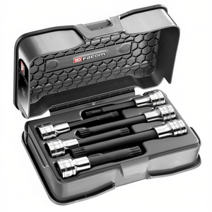 Facom 6-Piece Set of 1/2'' Long-Reach and Extra Long-Reach XZN Screwdriver <b>Sockets</b> - Product Image 2