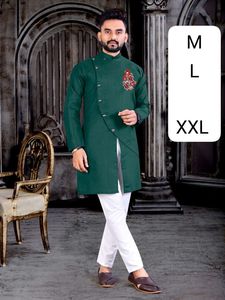 Proveedor Indio Directo, Kurta Pajama de Algodón para Hombre de Alta Calidad, Ropa Étnica Moderna para Adultos, Diseño a Mano, Talla Única en 2025 - Product Image 2