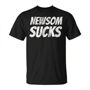 T-shirt anti-governatore Gavin Newsom con design satirico per proteste politiche o espressione personale - Product Image 3