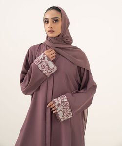 Vêtements islamiques de haute qualité Ramadan Eid Abayas Broderie florale Style kaftan Robes longues musulmanes noires Dubaï Hijab Abaya - Product Image 4