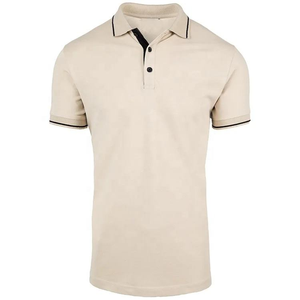 Diseñador de los hombres Casual para Polo camisa transpirable Regular Fit con cuello acanalado y puños de algodón Spandex patrón sólido al por mayor - Product Image 1